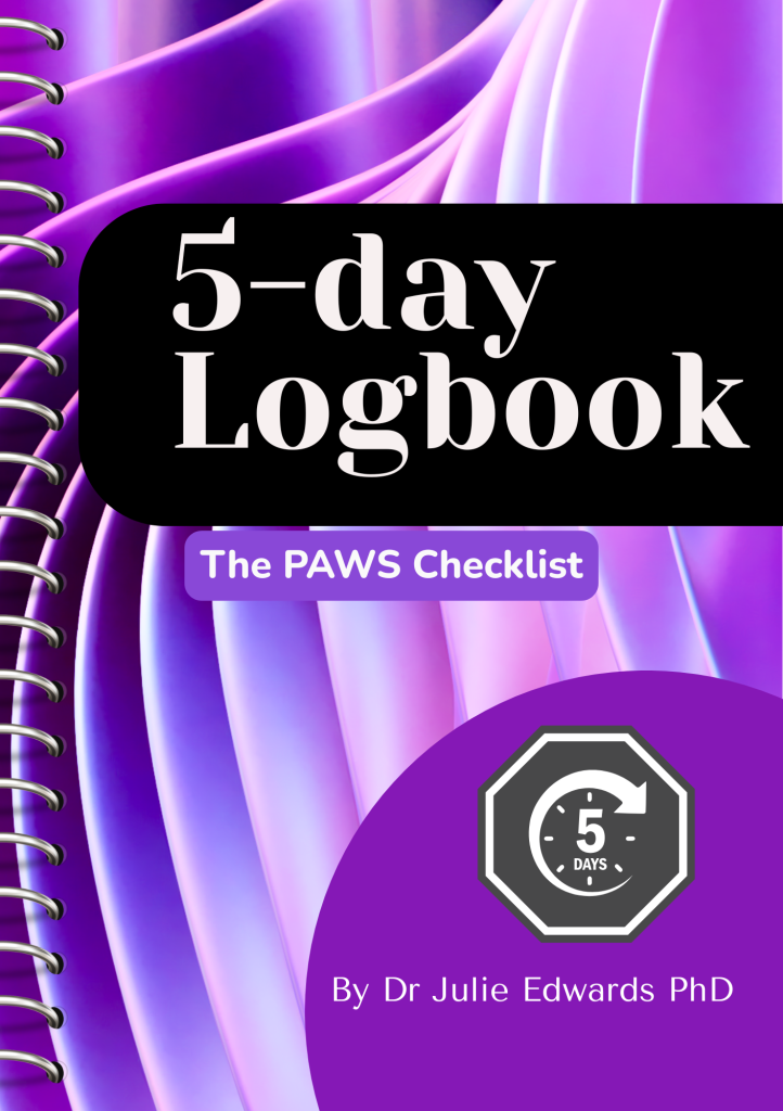 Free PDF 5-day logbook by Julie Edwards